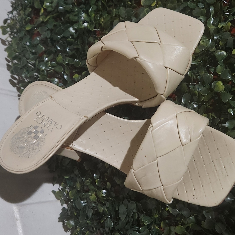 Vince Camuto Cream Woven Women's Sandals